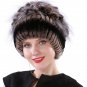 Winter Fur Women Hat Real Rabbit Warm Cap Beanie Beret Knitted Fashion Ladies