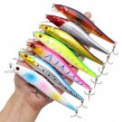 7pcs/lot Fishing Lures Crankbait Jerk Bait Minnow Wobbler Hooks Tackle For Bass
