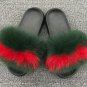 Women Slippers Real Fox Fur Flat Shoes Slides Indoor Outdoor Fashion Ladies