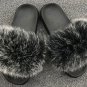Women Slippers Real Fox Fur Flat Shoes Slides Indoor Outdoor Fashion Ladies