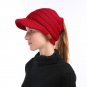 Ponytail Winter Hat Cap For Women Girl Knit Warm Beanie Messy High Bun Skull