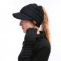 Ponytail Winter Hat Cap For Women Girl Knit Warm Beanie Messy High Bun Skull