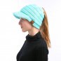 Ponytail Winter Hat Cap For Women Girl Knit Warm Beanie Messy High Bun Skull
