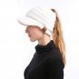 Ponytail Winter Hat Cap For Women Girl Knit Warm Beanie Messy High Bun Skull