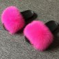 Real Fox Fur Slippers Women Shoes Fashion Slides Indoor Outdoor Flat Sandals New