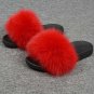 Real Fox Fur Slippers Women Shoes Fashion Slides Indoor Outdoor Flat Sandals New
