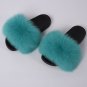 Real Fox Fur Slippers Women Shoes Fashion Slides Indoor Outdoor Flat Sandals New