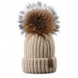 Winter Pompom Hat For Kids Girls Boy Real Fur Ball Knitted Warm Cap Beanie New