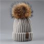Winter Pompom Hat For Kids Girls Boy Real Fur Ball Knitted Warm Cap Beanie New