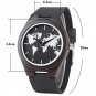 Wrist Watch Bamboo Genuine Leather World Map Quartz Unisex Quartz Dark Wood Men