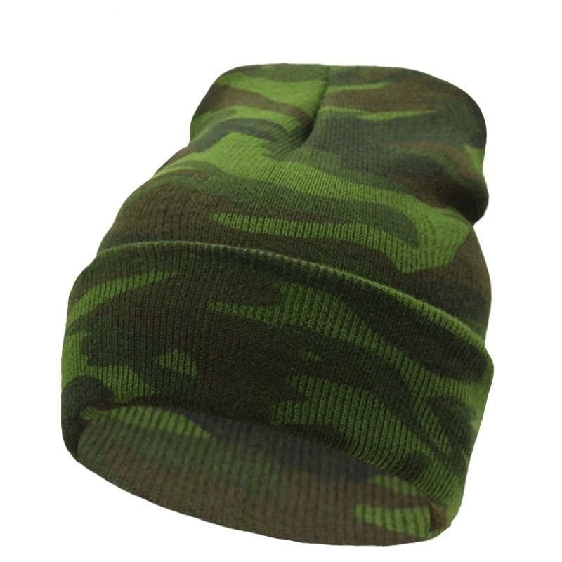 Beanie Winter Ski Hat For Men Women Camo Knit Warm Camouflage Sport Cap Skull