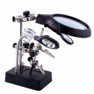 Welding Magnifying Glass LED Light 10x Auxiliary Clip Magnifier Hand Soldering