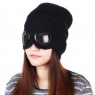 Winter Knitted Hat With Glasses Warm Beanies Skull Ski Women Men Cap New