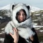 Warm Winter Faux Fur Hat Women Girls Cap Hood Scarf Shawl Gloves Animal Beanie