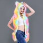 Warm Winter Faux Fur Hat Women Girls Cap Hood Scarf Shawl Gloves Animal Beanie