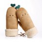 Winter Women Gloves Soft Warm Mittens Fingerless Faux Rabbit Fur Knitted New