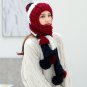 Winter Hat And Scarf Set For Women Warm Knitted Crochet Cap Pompom Beanie New