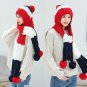 Winter Hat And Scarf Set For Women Warm Knitted Crochet Cap Pompom Beanie New