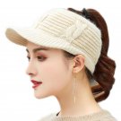 Women Winter Hat Empty Top Ponytail Beanie Rabbit Fur Knitted Girls Warm Cap