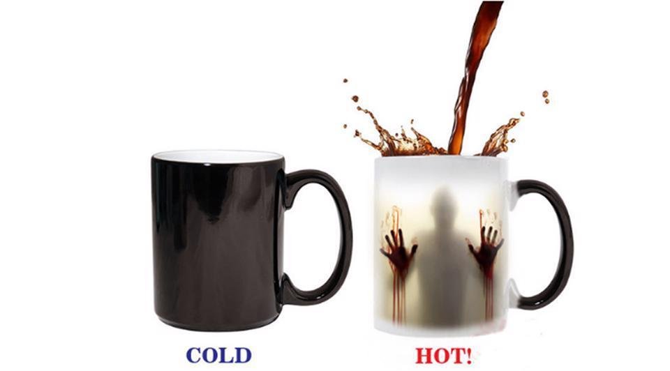 Color Changing Cup Coffee Tea Mug Walking Dead Ceramic Heat Magic Sensitive Gift