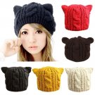 Beanie Hats For Women Winter Warm Ski Cap Girls Knit Cat Ears Style Fashion New