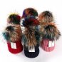 Winter Hat Women Real Fox Fur Pompom Warm Knit Cap Girls Skullies Beanies New