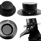 Steampunk Leather Hat Plague Doctor Black Cap Carnaval Festivals Party Halloween