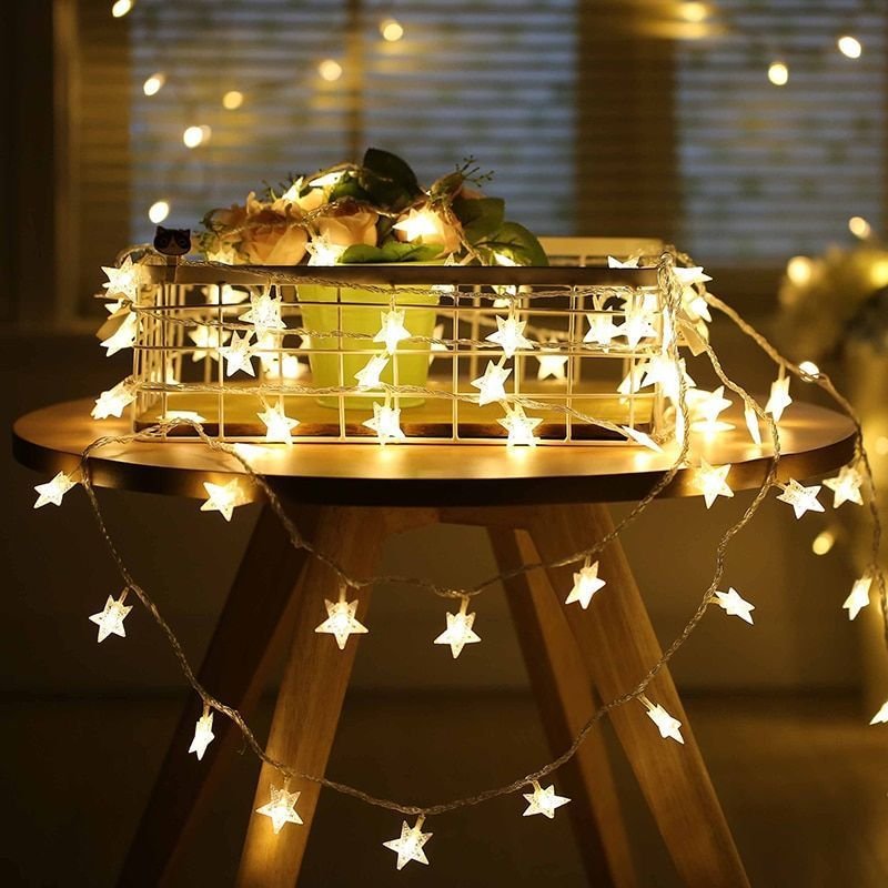 LED Garland Christmas String Star Fairy Lights Wedding Party Home Decoration New