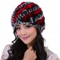 Natural Rabbit Fur Hat For Women Beanies Genuine Warm Winter Cap Knitted Pom Pom