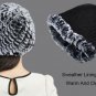 Natural Rabbit Fur Hat For Women Beanies Genuine Warm Winter Cap Knitted Pom Pom