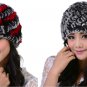 Natural Rabbit Fur Hat For Women Beanies Genuine Warm Winter Cap Knitted Pom Pom