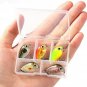 5PCS/Lot 1.5g 3cm Topwater Fish Lures Wobbler Mini Crankbait With Plastic Box