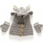 Kids Scarf Gloves Hat Set Winter Baby Moose Warm Wool Clothes Cap Knit Beanie