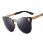 Sunglasses Women Frame Gothic Skull Metal Uv400 Temple Fashion Retro Eyewear