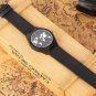 Men Wrist Watch Bamboo Genuine Leather World Map Quartz Unisex Quartz Dark Wood