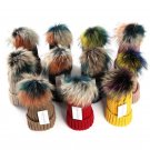 Fox Fur Winter Hat Women Real Pompom Warm Knit Cap Girls Skullies Beanies New