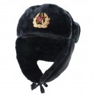 Russia Bomber Winter Hat Men Soviet Army Military Ushanka Pilot Faux Rabbit Fur