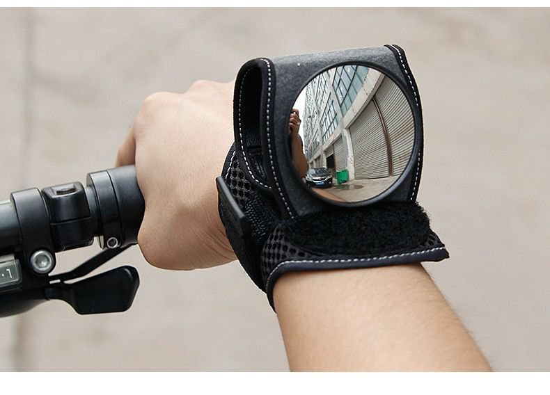 Bike Hand Back Mirror Bicycle Rear View Arm Wrist Strap Safe Ride Accsessories