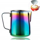 Milk Pitcher Frothing Cup Stainless Steel Coffee Jug Rainbow Espresso Latte Tea