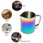 Milk Pitcher Frothing Cup Stainless Steel Coffee Jug Rainbow Espresso Latte Tea