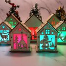 Christmas Led Decoration Light Glow Wood House Hanging Ornaments Santa Claus New