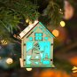 Christmas Led Decoration Light Glow Wood House Hanging Ornaments Santa Claus New