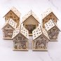 Christmas Led Decoration Light Glow Wood House Hanging Ornaments Santa Claus New