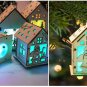 Christmas Led Decoration Light Glow Wood House Hanging Ornaments Santa Claus New