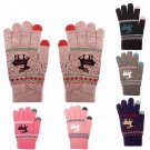 Winter Ladies Gloves Phone Touch Screen Elk Christmas Women Warm Mittens Knit