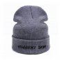 Winter Knitted Hat Men Women Beanie Warm Ski Cap Russian Letters Funny Skull Rap