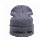 Winter Knitted Hat Men Women Beanie Warm Ski Cap Russian Letters Funny Skull Rap