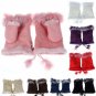 Women Winter Gloves Fingerless Faux Rabbit Fur Hand Wrist Warmer Mittens