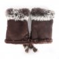 Women Winter Gloves Fingerless Faux Rabbit Fur Hand Wrist Warmer Mittens