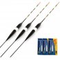 Night Fishing Float LED Light Electric Bobber With Battery Glow Tackle 3pcs Set